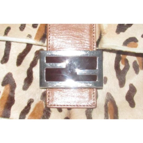 Fendi Mamma Zucco Leopard Print Shoulder Bag Pony Hair And Leather - Picture 6 of 12